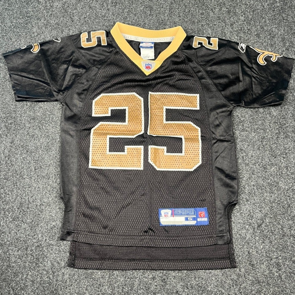 Reebok NFL New Orleans Saints Reggie Bush 25 Jersey Youth Small Black Gold